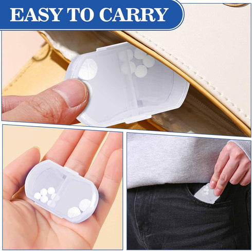 4PCS Pill Case for Purse, Small Portable Travel Daily Pill Organizer AM & PM Mini Vitamin Box Supplement Holder