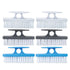 Superio Nail Brush for Cleaning Fingernails, Small Stiff Scrub Brush, 6 Pack in White, Grey, Blue