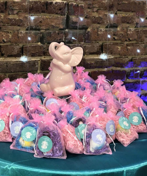 100Pcs Organza Bags 3.5x4.5 inch - Pink Baby Shower Favor Bags, Mesh Jewelry Gift Pouches