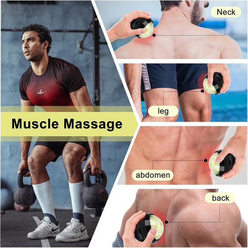 ideayard Cold Massage Roller Ball, Massage Stone Tool Jade Ball for Cold & Heat Relief Sore Muscles, Shoulders, Arms