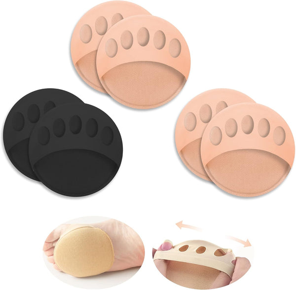 Metatarsa Foot Pads, Reusable Soft Ball of Foot Cushions for Women, Pain Relief Honeycomb Fabric (2 Pairs Beige / 1