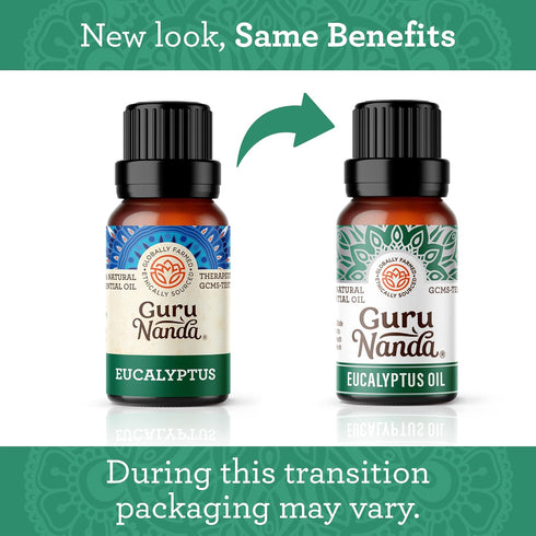 GuruNanda Eucalyptus Essential Oil -100% Pure, Natural and Undiluted Aromatherapy Oil for Diffusers - Aids in Congestion Relief - Perfect for Massages (0.5 Fl Oz)