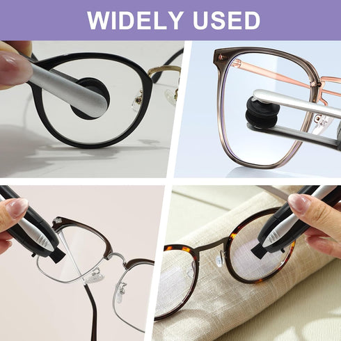 Ryetvok 2PCS Eyeglass Cleaner Kit,Portable Glasses Cleaning Tool with Microfiber Tech and Portable Mini Brusheaner