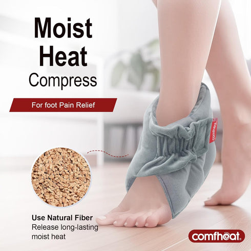Microwave Ankle Heating Pad for Ankle Pain, Achilles Tendinitis, Heated Ankle Wrap Moist Hot or Cold Compress