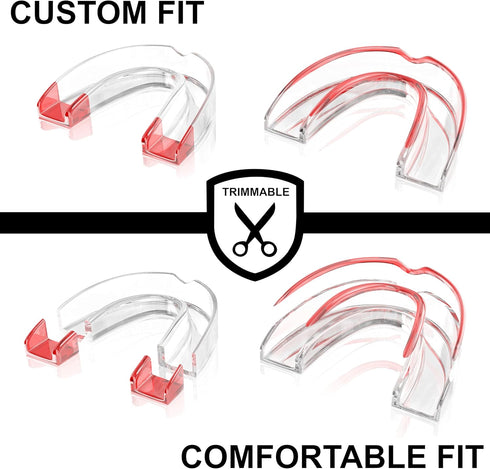 Mouth Guard for Women, Custom Fit Moldable, (2) Guards for Teeth Grinding & Case, Comfortable Dental Guard