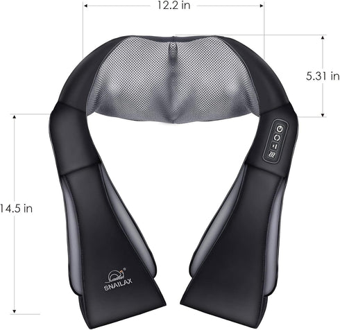 Snailax Cordless Massager - Shiatsu Neck and Shoulder Massager with Heat, FSA Eligible, Portable, Lumbar, Back Electric