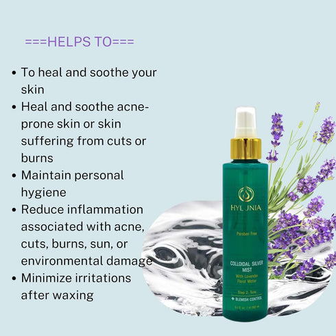 Hylunia Colloidal Silver Mist Toner, 5.1 fl. oz., Hydrating for Skin