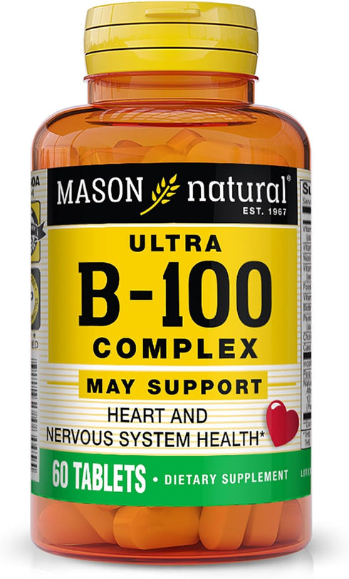 MASON NATURAL Ultra B100 Complex, 100 Day Supply for Normal Immune Support and Energy Metabolism