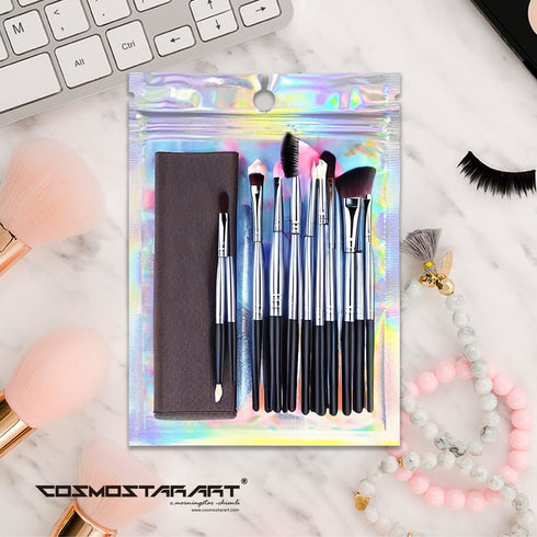 100 Pack Mylar Ziplock Pouches, Holographic Resealable Bags with Clear Front for Multipurpose Storage (4"x6")