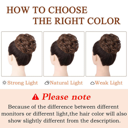 MORICA Messy Hair Bun Hair Scrunchies Extension, Curly Wavy Synthetic Chignon Hairpieces for Women (4/30#)