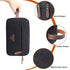 Mactso Mens Travel Toiletry Bag - Canvas Leather Cosmetic Organizer with Double Compartments