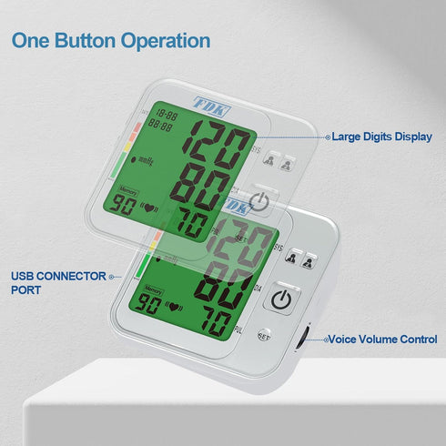 Blood Pressure Monitors for Home Use, Talking Upper Arm Monitor with Large Digits Display & Extra Large Cuff