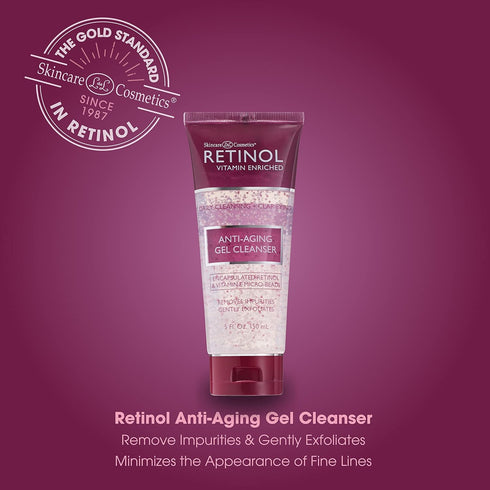 Retinol Anti-Aging Gel Cleanser - Gently Cleans & Exfoliates for Soft, Smooth Skin