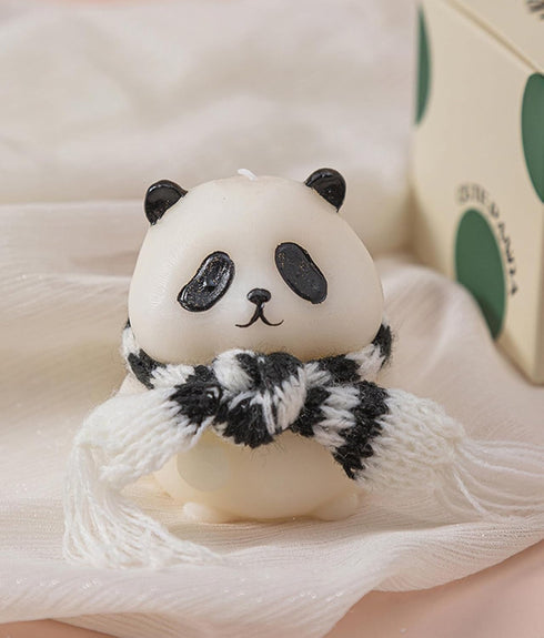 T-shin Candle,110G Panda Shaped Scented Cute Animal Aesthetics Aroma Soy Wax Decorative Candle for Table Photo Prop