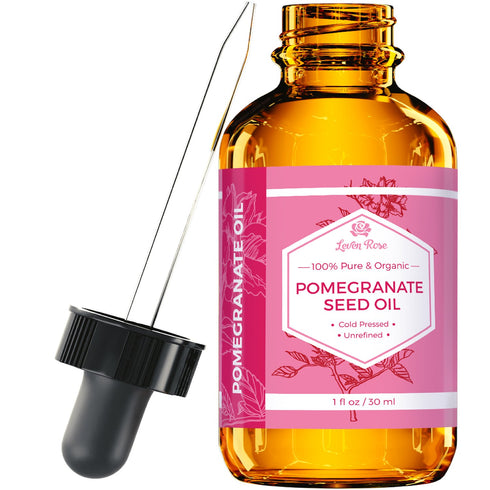 Leven Rose Pomegranate Seed Oil, 100% Pure Unrefined Cold Pressed Moisturizer for Hair, Skin, and Nails 1 oz