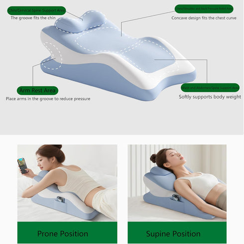 Medeuo Sweet Spot Pillow for Couples - Wedge Intimacy Pillow with Ergonomic Support, Multi-Functional Lounger for Prone