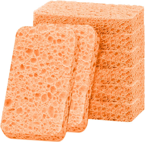 12-Pack Non-Scratch Scrub Sponges for Dishes, Cleaning Sponges for Kitchen Home and More (Orange)
