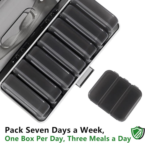 QIANYIXIN 7 3 Weekly Pill Organizer, Day Large Pill Box Times a Day, One-Touch Easy Open Travel Medication Case
