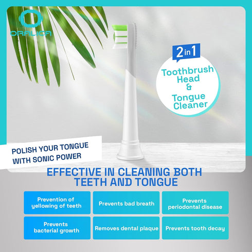 Compatible Philips Sonicare W DiamondClean Replacement Toothbrush Heads HX6062 HX6063 HX6064, 4 Pack