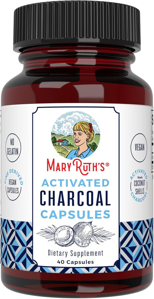 MaryRuth Organics Activated Charcoal Capsules | Vegan Capsules from Pine Trees | 40 Count, Non-GMO, Gluten Free