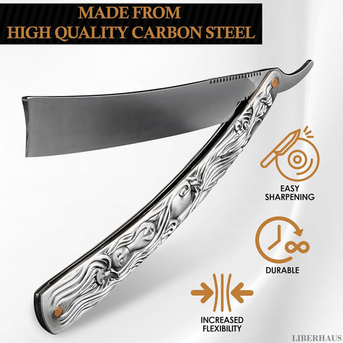 Straight Edge Razors for Men - 11.5" Barber Straight Edge Razor for Professional Hair Cutting Supplies