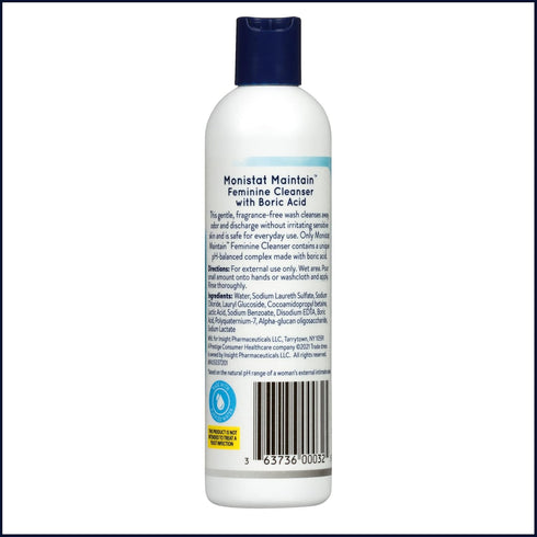 Monistat Boric Acid Feminine Cleanser - Fragrance Free Feminine Wash, 10 Fl Oz, 1 Pack