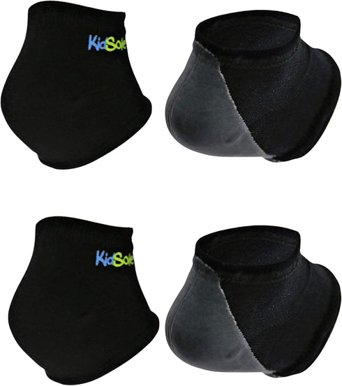 KidSole Gel Heel Strap for Kids with Heel Sensitivity, Plantar Fasciitis (Teenager Sizes 6-8, Black)