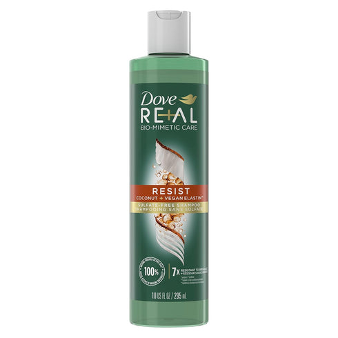 Dove RE+AL Bio-Mimetic Care Shampoo - 10oz Sulfate-Free Shampoo for Breakage-Prone Hair with Coconut + Vegan Elastin