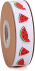 Watermelon Satin Craft Ribbon 40 Yards Red Green Black Fruit Printed for Gift Wrapping, DIY Bows, Party Decorations