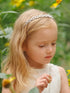 WILLBOND 2 Pieces Flower Girls Headpiece, Princess Wedding Faux Pearls Rhinestone Headband Tiara