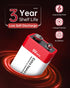 9V Batteries Carbon - 9 Volt Battery for Smoke Detector, Long-Lasting, 12 Pack