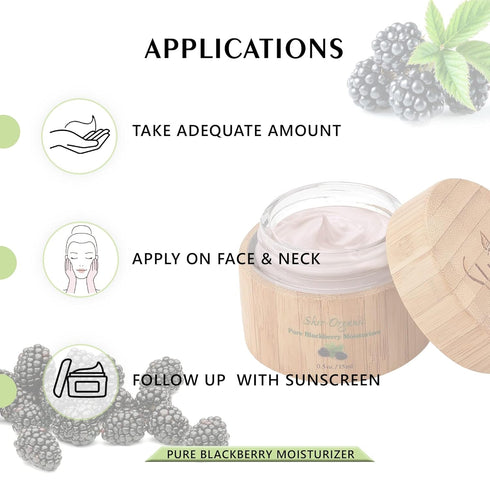 Shir-Organic Pure Blackberry Moisturizer, Fights Free Radicals, Smooth Texture for Normal to Dry Sensitive Skin (15ml)