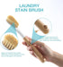 OSCIOSS Wood Laundry Brush, Long Handle and Soft Bristle for Cleaning Clothes & Shoes, Portable 2-Pack