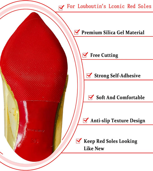 Prevention(8"x4" 3Pairs) Red Bottom Shoe Sole Protector,Sole Guard - Non-Slip Shoe Pads | Compatible with Christian