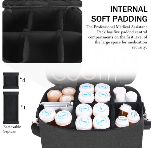 TUSIASC Pill Bottle Organizer Medicine Bag Medication Storage Organization Medicine Travel Carrying Case Home Health