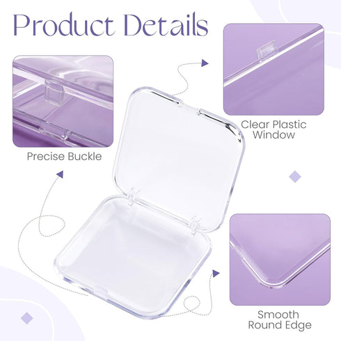 ISKYBOB 12 Packs Clear Press On Nails Storage Boxes, Fake Nails Packing Cases for Home DIY, Nail Salon (3.3 x 3.3in)
