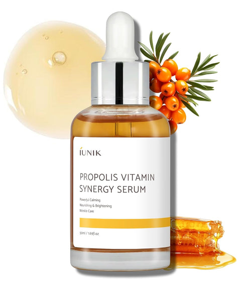 IUNIK Propolis 70% Serum, 17% Vitamins, Centella Asiatica for Dry Sensitive Acne-prone Skin