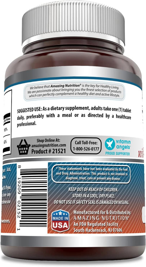 Amazing Formulas Calcium with Vitamin D3, 500 Tablets Supplement | Non-GMO | Gluten Free | Made in USA