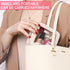 Clear Mini Makeup Bag Transparent Travel Cosmetic Makeup Case & Toiletry Bag for Women Clear Car Bag (C/Beige, MINI)