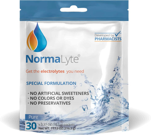 NormaLyte Oral Rehydration Salts - Dietary Management of POTS Syndrome Symptoms, 1 Pouches - 30 Sticks