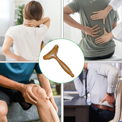 HappyStream 6.13.5 Lymphatic Drainage Massager, Wooden Massage Tools, Body Gua Sha Paddle. Wood Lymphatic Drainage Tool