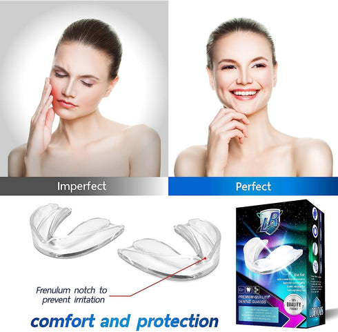 Mouthguard - One Size Fits All Premium Set of 6 BPA Free Moldable Customizable Medical Grade Mouth Guard