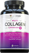 Vitauthority Multi Collagen Pills for Women and Men, High Absorption Hydrolyzed Collagen Peptides Capsules