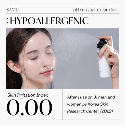 SAM’U PH Sensitive Cream Mist | Daily Face Moisturizer for Men & Women | Hydrating Spray for Makeup Fixer