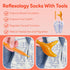 2 Pairs Reflexology Foot Massage Socks with Trigger Point Tool, Foot Pain Relief for Women and Men (Women)