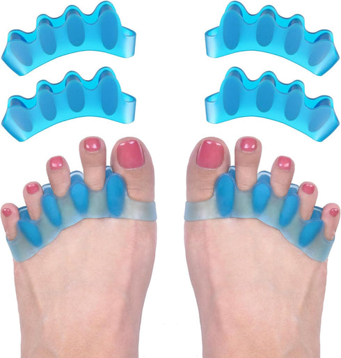 ROOCKE 4 Pcs Gel Toe Spacers - Hammer Toe Bunion Corrector for Men, Big Toe Spreaders, Yoga Toe Separators