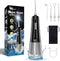Cordless Water Dental Flosser by JNGOODS, 300ml Rechargeable Oral Irrigator with 4 Jet Tips