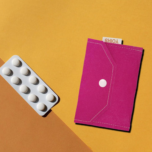 YOIHS 2 Pack 4.7" 3.3" Birth Control Pill Holder - x Privacy Pouch for Contraceptive Pills, Condoms, Cash & Cards