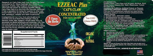 Ezzeac Plus Cat's Claw - Nature's Unique 16 oz. Concentrate - Premium Herbal Tea, All Natural Advanced Formula