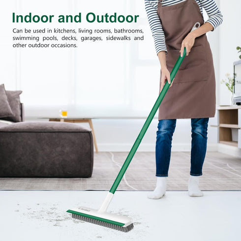 SetSail 12 51-Inch 2 1 Upgraded Large in Wide Floor Scrub Brush with Long Adjustable Handle in Scrape Brush Stiff